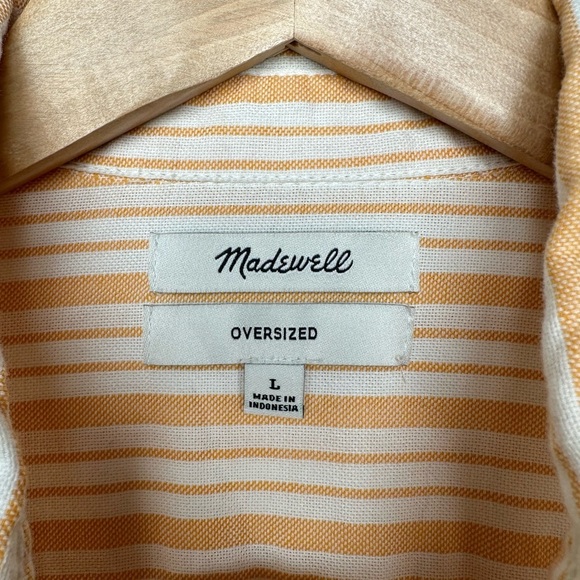 MADEWELL Oversized Ex-Boyfriend Shirt in Glenn Stripe Large - Picture 5 of 8